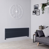Radiatore di Design Orizzontale Doppio 1392W - 472 x 1400mm - Antracite - Revive