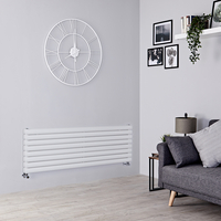 Radiatore di Design Orizzontale Doppio 1392W - 472 x 1400mm - Bianco - Revive
