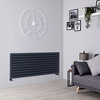 Radiatore di Design Orizzontale Doppio 1740W - 590 x 1400mm - Antracite - Revive