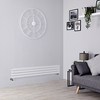 Radiatore di Design Orizzontale Doppio 696W - 236 x 1400mm - Bianco - Revive