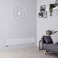 Radiatore di Design Orizzontale Doppio 696W - 236 x 1400mm - Bianco - Revive