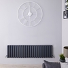 Radiatore di Design Orizzontale Doppio Antracite - 400 x 1411mm - 1485W - Revive