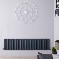 Radiatore di Design Orizzontale Doppio Antracite - 400 x 1647mm - 1733W - Revive
