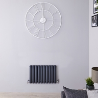 Radiatore di Design Orizzontale Doppio Antracite - 400 x 595mm - 619W - Revive
