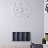 Radiatore di Design Orizzontale Doppio Antracite - 400 x 826mm - 866W - Revive