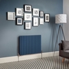 Radiatore di Design Orizzontale Doppio Blu Marino Revive - Disponibile in Diverse Misure