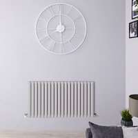 Radiatore di Design Orizzontale Doppio Grigio Chiaro - 635 x 1180mm - 1863W - Revive