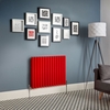 Radiatore di Design Orizzontale Doppio Rosso Revive - Disponibile in Diverse Misure