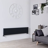 Radiatore di Design Orizzontale Nero - 354 x 1600mm - 1308W - Sloane