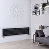 Radiatore di Design Orizzontale Nero - 354 x 1600mm - 773W - Sloane