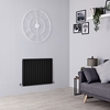Radiatore di Design Orizzontale Nero Opaco Delta - Disponibile in Diverse Misure