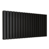 Radiatore di Design Orizzontale Piatto - 595mm x 1260mm - Doppio Pannello - Nero Opaco