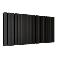 Radiatore di Design Orizzontale Piatto - 595mm x 1260mm - Doppio Pannello - Nero Opaco