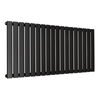 Radiatore di Design Orizzontale Piatto - 595mm x 1260mm - Pannello Singolo - Nero Opaco
