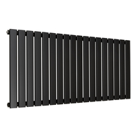 Radiatore di Design Orizzontale Piatto - 595mm x 1260mm - Pannello Singolo - Nero Opaco