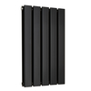 Radiatore di Design Orizzontale Piatto - 595mm x 350mm - Doppio Pannello - Nero Opaco