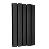 Radiatore di Design Orizzontale Piatto - 595mm x 350mm - Doppio Pannello - Nero Opaco
