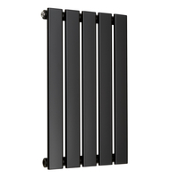 Radiatore di Design Orizzontale Piatto - 595mm x 350mm - Pannello Singolo - Nero Opaco