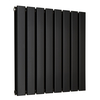 Radiatore di Design Orizzontale Piatto - 595mm x 560mm - Doppio Pannello - Nero Opaco
