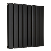 Radiatore di Design Orizzontale Piatto - 595mm x 560mm - Doppio Pannello - Nero Opaco