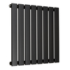 Radiatore di Design Orizzontale Piatto - 595mm x 560mm - Pannello Singolo - Nero Opaco