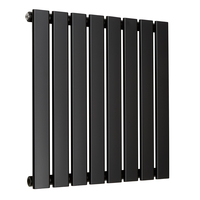 Radiatore di Design Orizzontale Piatto - 595mm x 560mm - Pannello Singolo - Nero Opaco