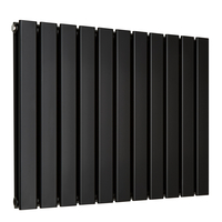 Radiatore di Design Orizzontale Piatto - 595mm x 770mm - Doppio Pannello - Nero Opaco