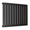 Radiatore di Design Orizzontale Piatto - 595mm x 770mm - Pannello Singolo - Nero Opaco
