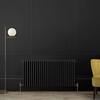 Radiatore di Design Orizzontale Tradizionale Triplo - Nero Opaco- 600 x 1190 x 100mm