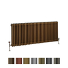 Radiatore di Design Orizzontale Triplo - Scelta di Colori Metallici e Misure - Regent