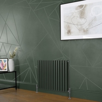 Radiatore di Design Orizzontale Verde (Evergreen) - Colonne Ovali - Revive