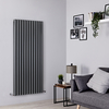 Radiatore di Design Verticale Antracite - Doppio Pannello - 1600mm x 708mm - 2457 Watt