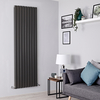 Radiatore di Design Verticale Antracite a Colonne Piatte - 1780mm x 630mm - (Pannello Doppio)