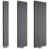 Radiatore di Design Verticale Antracite con Attacchi Centrali Revive Caldae - Disponibile in Diverse Misure