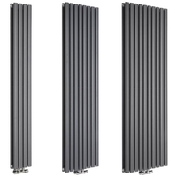 Radiatore di Design Verticale Antracite con Attacchi Centrali Revive Caldae - Disponibile in Diverse Misure