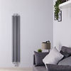 Radiatore di Design Verticale con Attacco Centrale Argento Opaco - 1720 x 290mm - 836W - Tatra