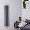 Radiatore di Design Verticale con Attacco Centrale Argento Opaco - 1720 x 390mm - 1105W - Tatra