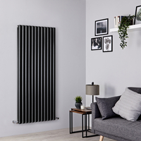 Radiatore di Design Verticale Doppio - Nero - Colonne Ovali -1600mm x 708mm - 2457 Watt
