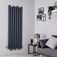 Radiatore di Design Verticale in Alluminio Antracite - 1600 x 550mm - 1617W - Laeto
