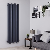 Radiatore di Design Verticale in Alluminio Antracite - 1800 x 550mm - 1300W - Laeto
