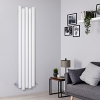Radiatore di Design Verticale in Alluminio Bianco - 1800 x 390mm - 1300W - Laeto