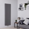 Radiatore di Design Verticale in Alluminio Grigio Chiaro - 1600 x 495mm - 1186W - Aloa