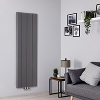 Radiatore di Design Verticale in Alluminio Grigio Chiaro - 1600 x 495mm - 1186W - Aloa
