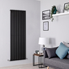 Radiatore di Design Verticale Nero a Colonne Piatte - 1600mm x 630mm - (Pannello Singolo)