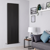 Radiatore di Design Verticale Nero a Colonne Piatte - 1780mm x 630mm - (Pannello Doppio)