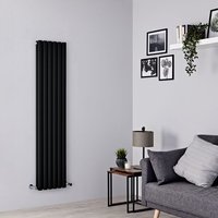 Radiatore di Design Verticale Nero Opaco Revive - Disponibile in Diverse Misure