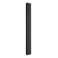 Radiatore di Design Verticale Piatto - 1750mm x 210mm - Doppio Pannello - Nero Opaco