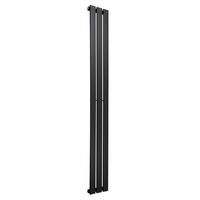 Radiatore di Design Verticale Piatto - 1750mm x 210mm - Pannello Singolo - Nero Opaco
