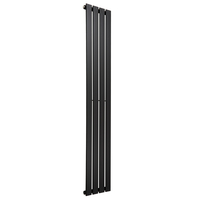 Radiatore di Design Verticale Piatto - 1750mm x 280mm - Pannello Singolo - Nero Opaco