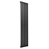 Radiatore di Design Verticale Piatto - 1750mm x 350mm - Pannello Singolo - Nero Opaco